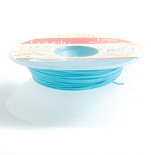 41CH162-B: Lovely Knots Cord 1mm Aqua 50YD SP