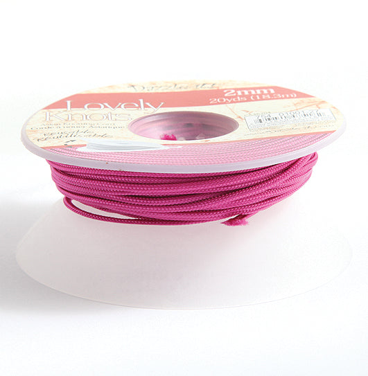 42CH194-B: Lovely Knots Cord 2mm Strawberry 20YD SP