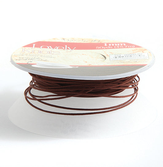 41CH157-B: Lovely Knots Cord 1mm Chocolate 50YD SP