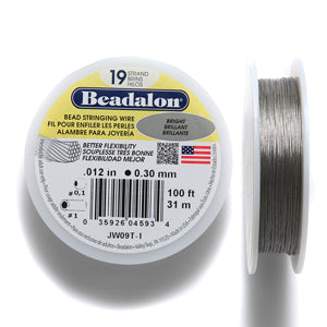 12FI295-C: Beadalon Silver .012 19-strand 100 Feet Spool 1 Spool