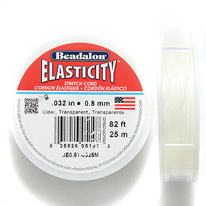 08CH312-25: Elasticity Crystal Elastic Cord .8mm 25 Meter 1 Spool