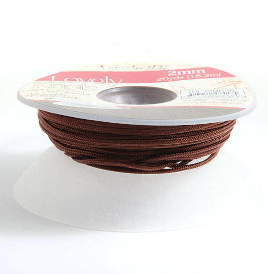 42CH157-B: Lovely Knots Cord 2mm Chocolate 20YD SP