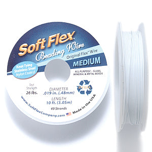 19SF112-10: Softflex White .019 49-strand 10 Feet 26lbs - Spool