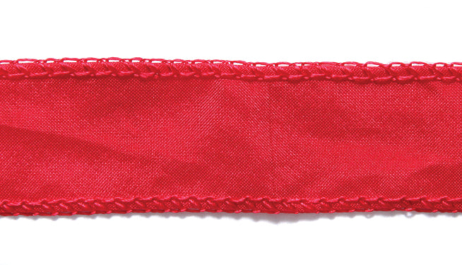 92RN145: Silk Ribbon Scarlet Red 1 Meter 2 Cm - 1 Piece