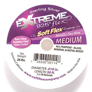 19SF810-SS: Softflex Extreme Wire Sterling Silver .019 19-strand 30ft - Spool