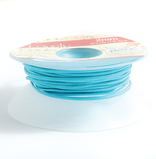 42CH162-B: Lovely Knots Cord 2mm Aqua 20YD SP