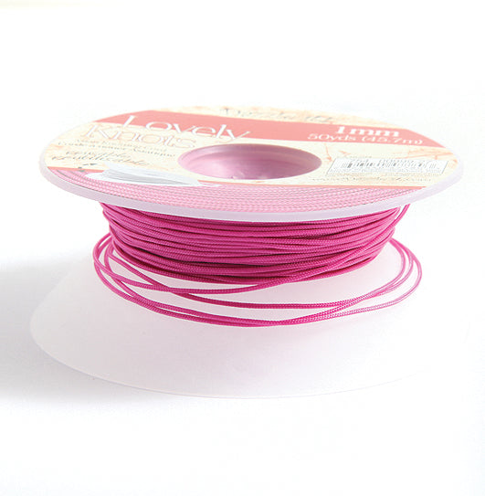 41CH194-B: Lovely Knots Cord 1mm Strawberry 50YD SP