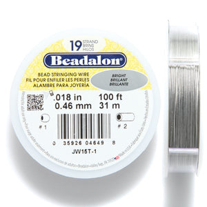 18FI295-C: Beadalon .018 19-strand Bright 100 Feet 1 Spool