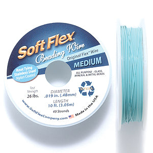 19SF185-10: Softflex Green Turquoise .019 49-strand 10 Feet Spool