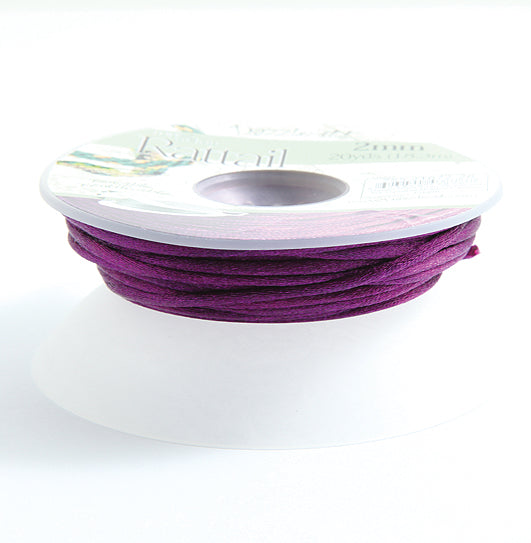 1RT197-B: Rattail 2mm Cardinal Purple 20 Yards Bobbin - Spool