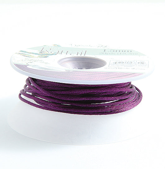 0RT197-B: Rattail 1.5mm Cardinal Purple 20 Yards Bobbin - Spool