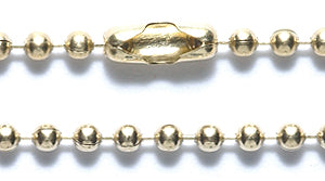 2CX853-24: Ball Chain #3 Necklace Brass Plate 24 Inch 1 Each