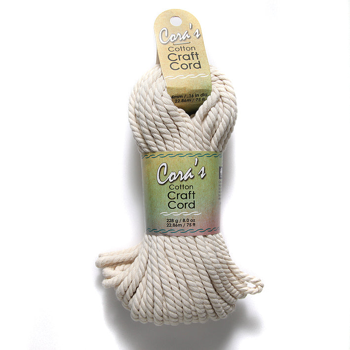 4MH114-CC: Cora's Cotton Cord 4mm Macrame Natural 75FT