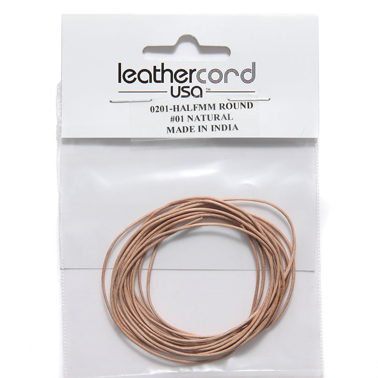 5LC151-U2: Leather Cord 0.5mm Natural 2MTR