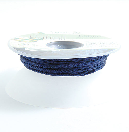 0RT178-B: Rattail 1.5mm Navy Blue 20 Yards Bobbin - Spool