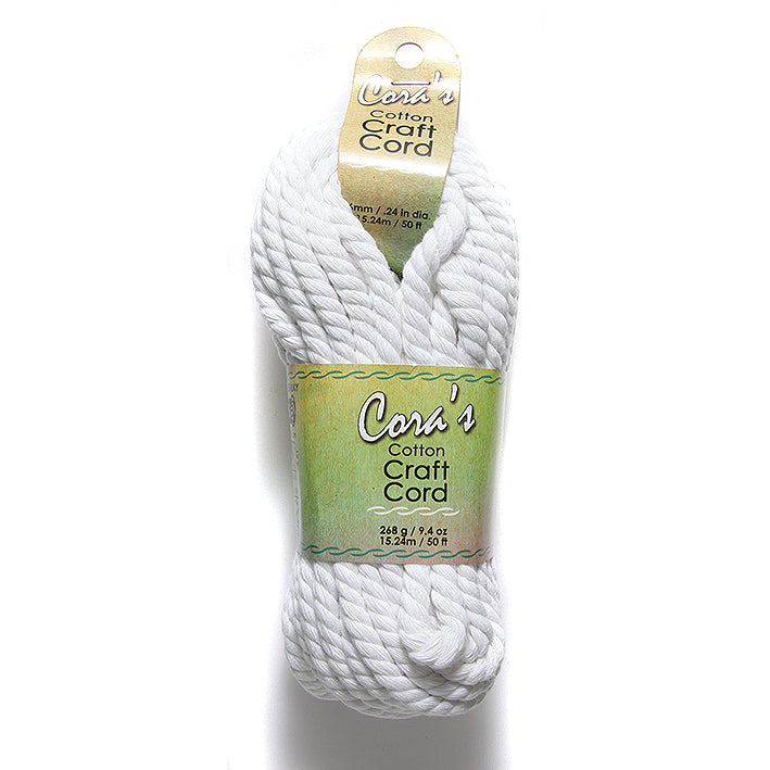 6MH112-CC: Cora's Cotton Cord 6mm Macrame White 50FT