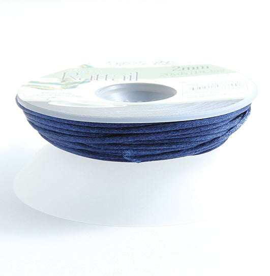 1RT178-B: Rattail 2mm Navy 20 Yards Bobbin - Spool