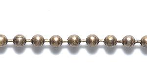 2CX858: Ball Chain #3 Medieval Brass Steel 10'