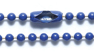 2CX176-24: Ball Chain #3 Necklace Blue 24IN