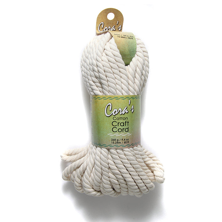 6MH114-CC: Cora's Cotton Cord 6mm Macrame Natural 50FT