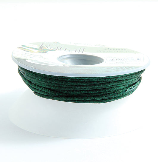 1RT188-B: Rattail 2mm Hunter Green 20 Yards Bobbin - Spool