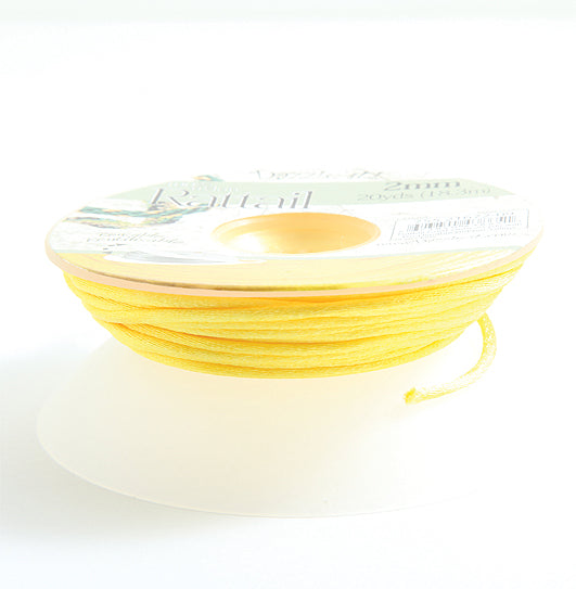 1RT124-B: Rattail 2mm Yellow 20 Yards Bobbin - Spool