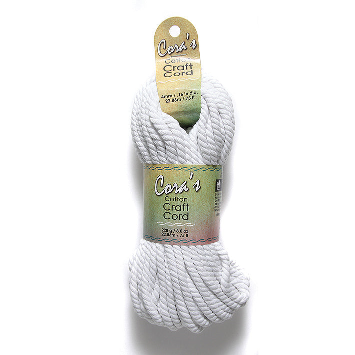 4MH112-CC: Cora's Cotton Cord 4mm Macrame White 75FT