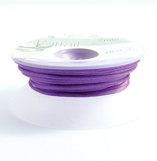 1RT198-B: Rattail 2mm Purple 20 Yards Bobbin - Spool