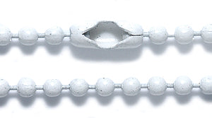 2CX112-24: Ball Chain #3 Necklace White 24IN