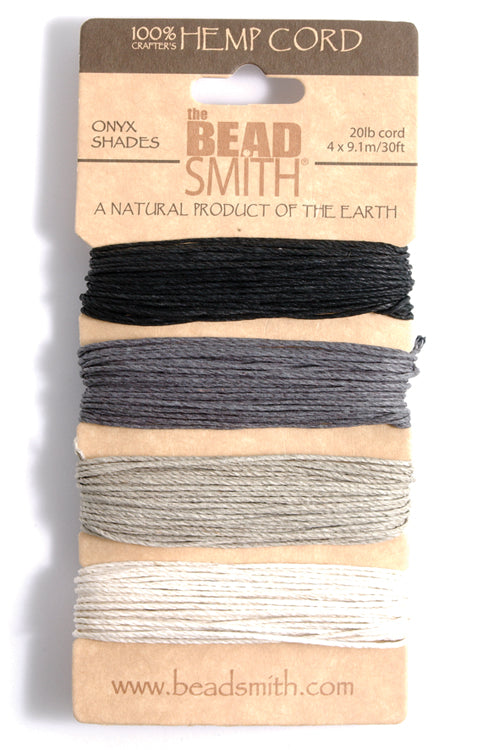 5TH525-ON: Hemp 1mm 4 Color Onyx 20lbs 30 Ft Ea