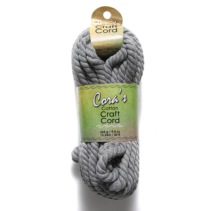 6MH107-CC: Cora's Cotton Cord 6mm Macrame Charcoal 50FT