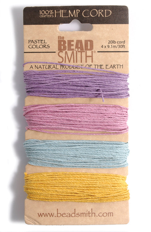 5TH525-PA: Hemp 1mm 4 Color Pastel 20lbs 30 Ft Ea