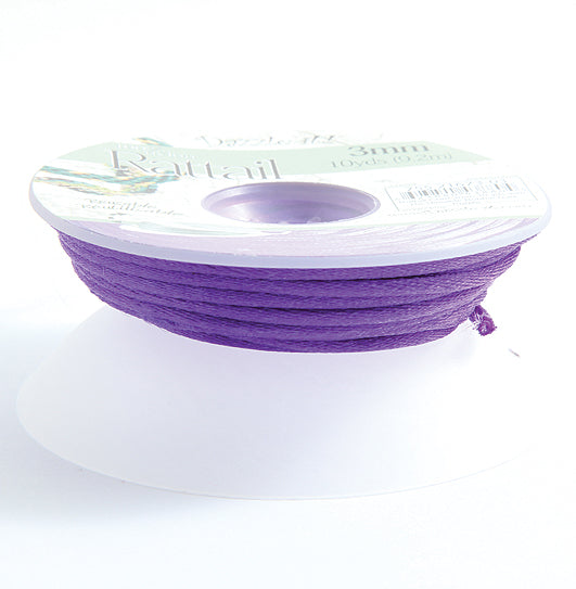 2RT198-B: Rattail 3mm Purple 10 Yards Bobbin - Spool