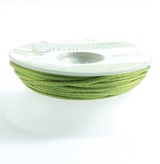 1RT183-B: Rattail 2mm Olive Green 20 Yards Bobbin - Spool