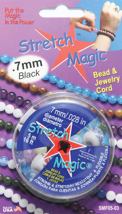 07CH109-5: Stretch Magic Black .7mm 5MTR