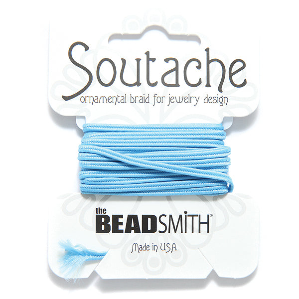 3SU173: Soutache Cord Medium Blue 3mm 3 Yards - Card