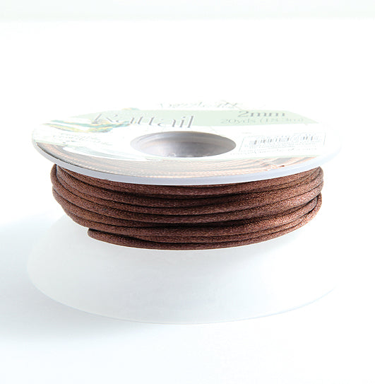 1RT157-B: Rattail 2mm Chocolate 20 Yards Bobbin - Spool