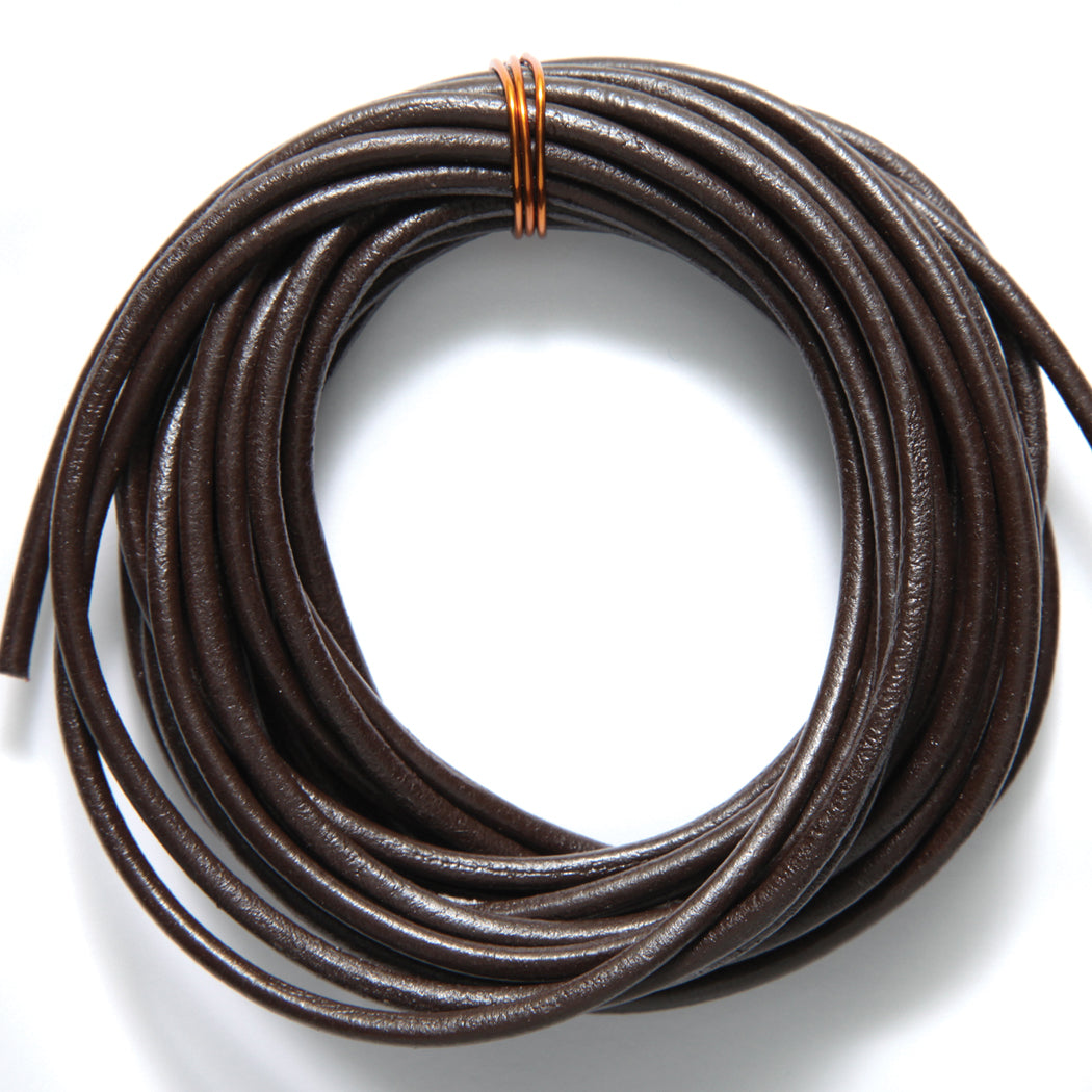 3LC156-5: Leather Cord Brown 3mm 5YD