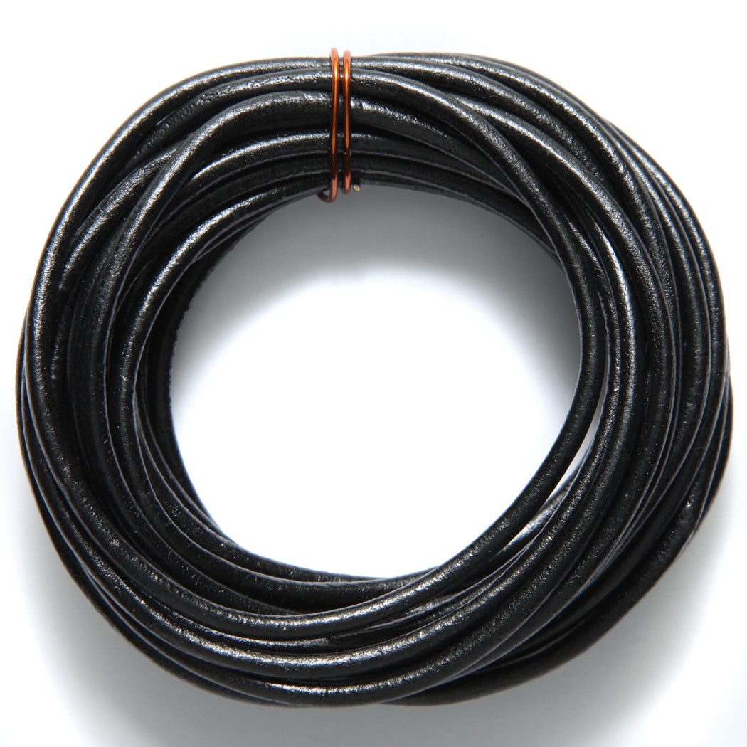 3LC109-5: Leather Cord Black 3mm 5MTR