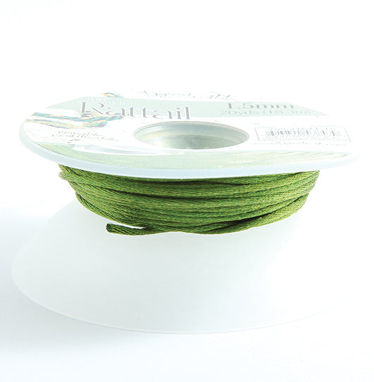 0RT183-B: Rattail 1.5mm Olive Green 20 Yards Bobbin - Spool