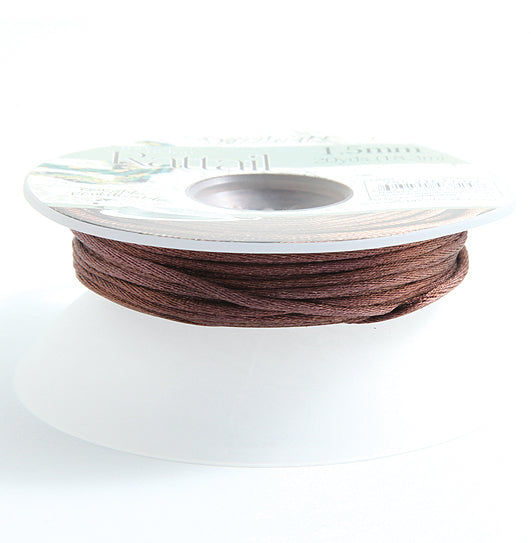 0RT157-B: Rattail 1.5mm Chocolate 20 Yards Bobbin - Spool