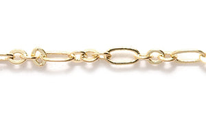 9CX854: Chain 2mm Ring & Oval Gold 1FT