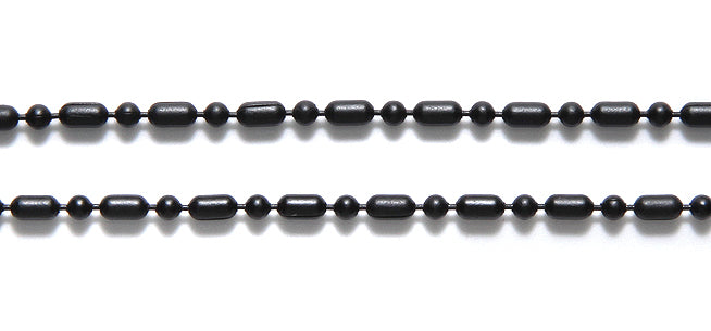 CX902-MB: Chain Dot Dash Ball Chain 1.5mm Matte Black 1FT