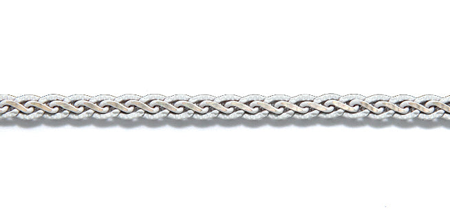 CX876-WH: Chain 2Tone Flat Braid 4mm Gold & White 1FT