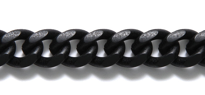 CX917-MB: Chain Steel 11x13.5mm Curb Matte Black 6"