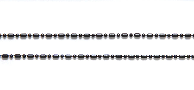 CX901-MB: Chain Dot Dash Ball Chain 1mm Matte Black 1FT