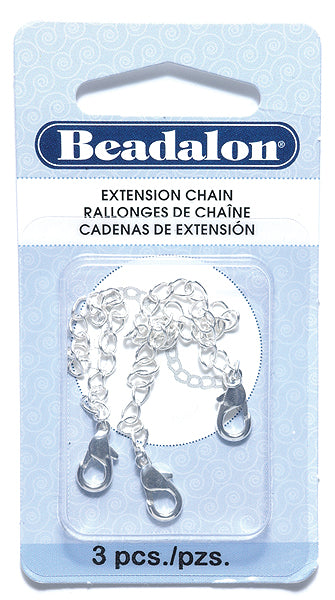 MS25-S: Extender Chain With Lobster Silver 2 Inch 3Piece 1 Package