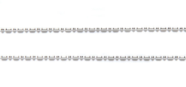 CX901-S: Chain Dot Dash Ball Chain 1mm Silver 1FT