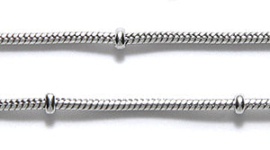 SX141: Chain Stainless Snake 1.2mm 2mm Ball 1FT