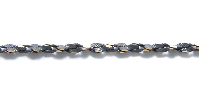 CX875-GY: Chain 2Tone Rope 3mm Gold And Gray 1FT